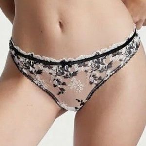 Victoria’s Secret black and white embroidery thong brand NWT size M